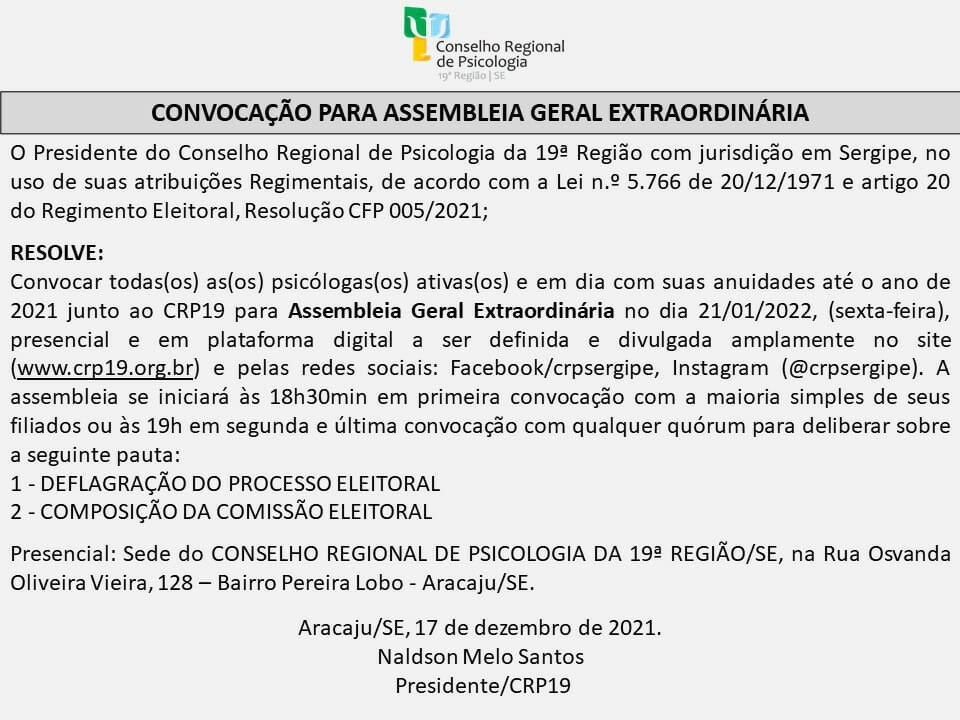 CONVOCAÇÃO