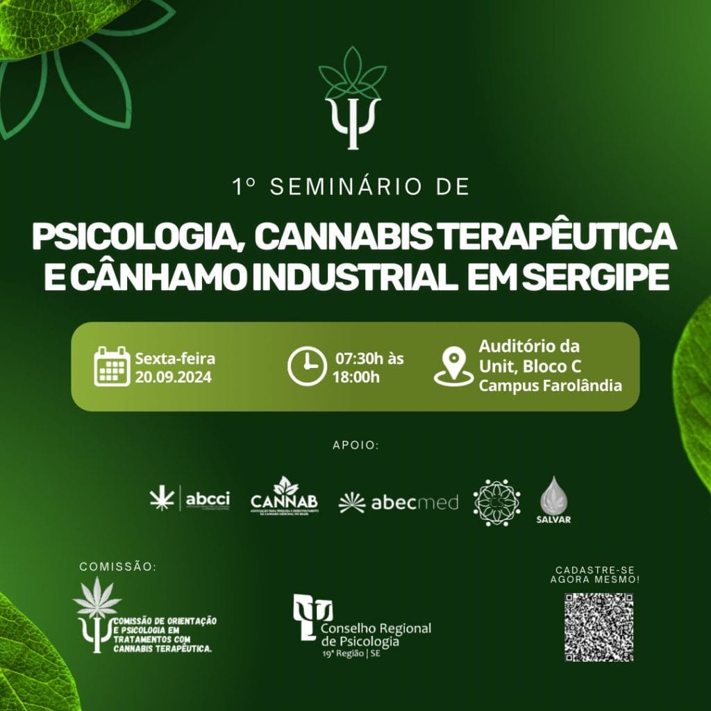 CRP19 realiza I Seminário Psicologia, Cannabis Terapêutica e Cânhamo Industrial em Sergipe